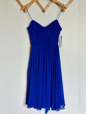 Lauren Ralph Lauren Royal Blue Spaghetti Strap Midi Dress